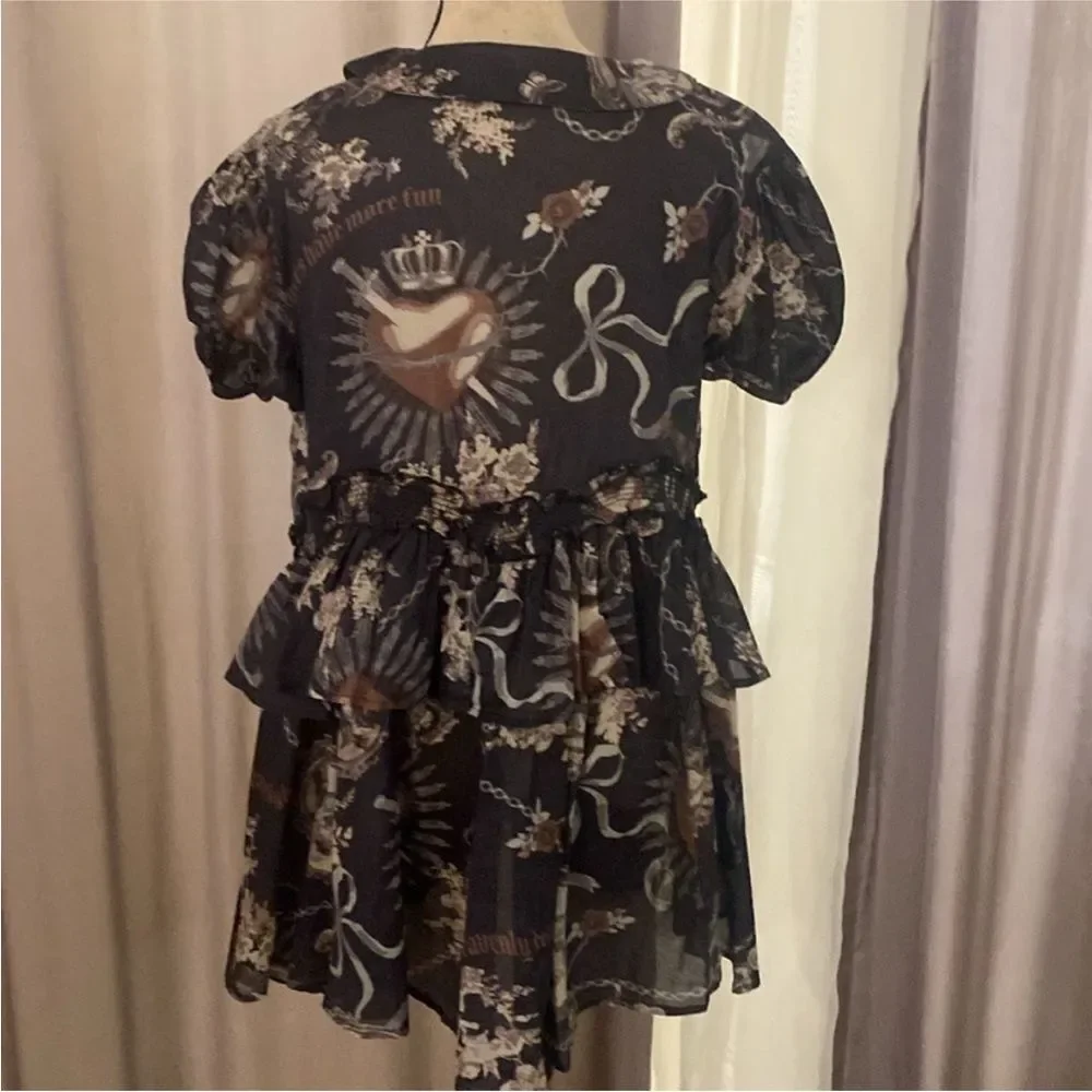 Kimchi Blue Floral Black Dress, M - Picture 10 of 13